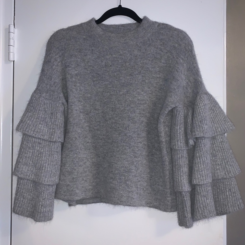 Endless Rose Grey Tier Sweater Large